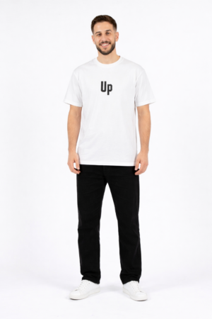 Men’s White T-Shirt – UP Print Men’s White T-Shirt – UP Print
