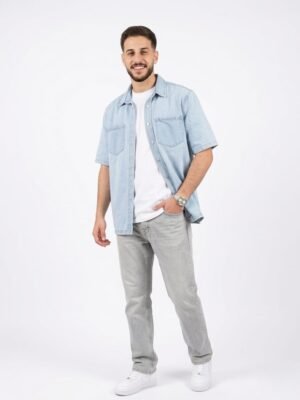 Men’s Short Sleeve Denim Shirt Men’s Short Sleeve Denim Shirt