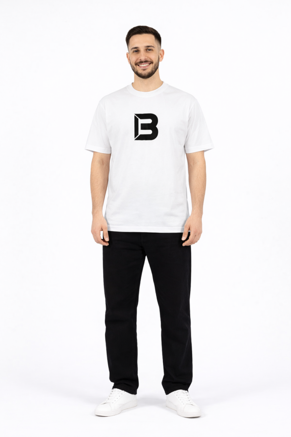 Men’s White T-Shirt – B Print