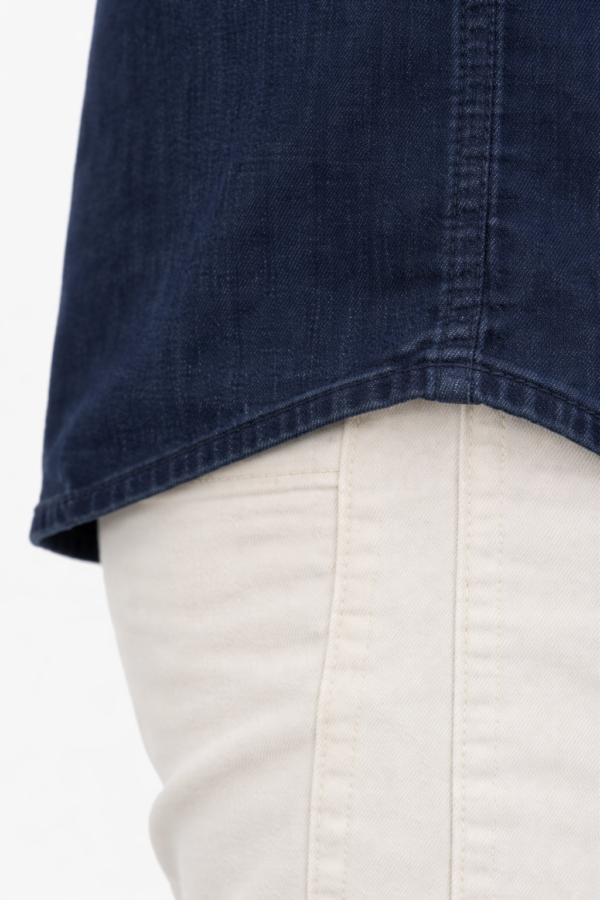 Men’s Short Sleeve Denim Shirt – Dark Blue Men’s Short Sleeve Denim Shirt – Dark Blue