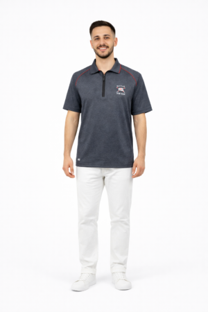 Men's Athletic Zip Polo Shirt – Dark Grey | Rosario Gym Men's Athletic Zip Polo Shirt – Dark Grey | Rosario Gym