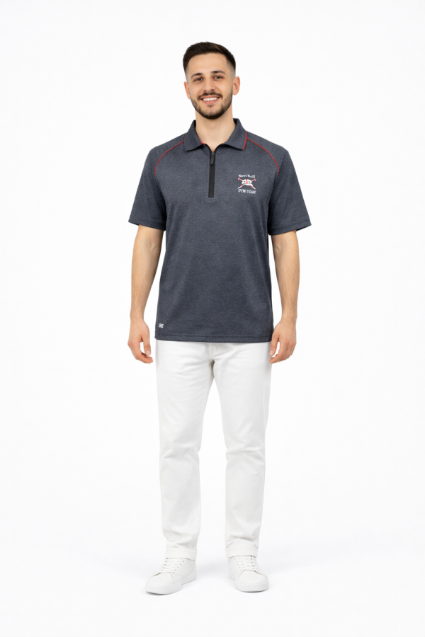Men's Athletic Zip Polo Shirt – Dark Grey | Rosario Gym Men's Athletic Zip Polo Shirt – Dark Grey | Rosario Gym