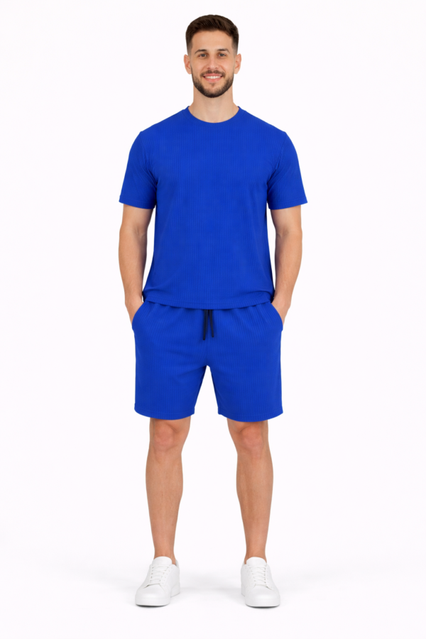 Men's Casual T-Shirt & Shorts Set – Blue Men's Casual T-Shirt & Shorts Set – Blue