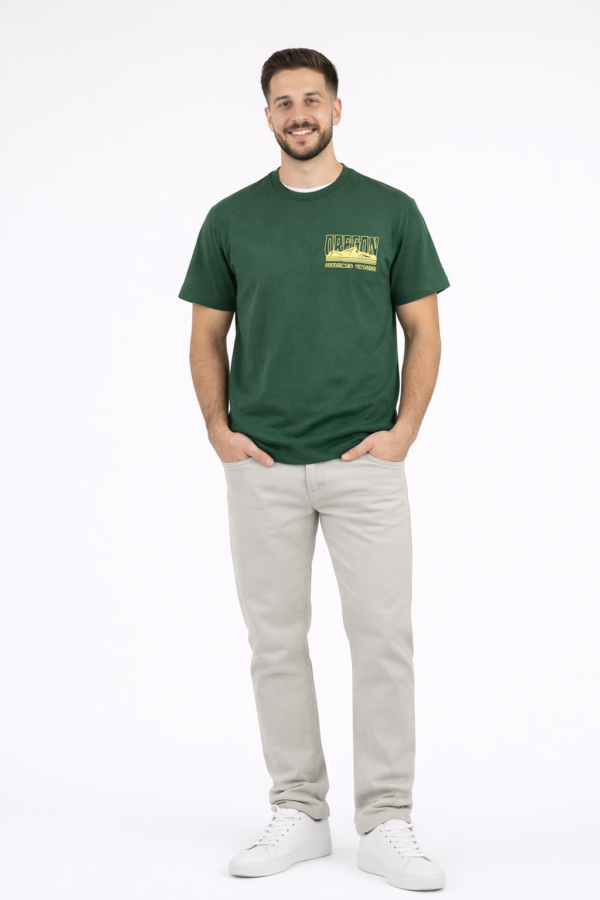 Reclaimed Vintage Crater Lake Oregon Graphic T-Shirt – Green – Large