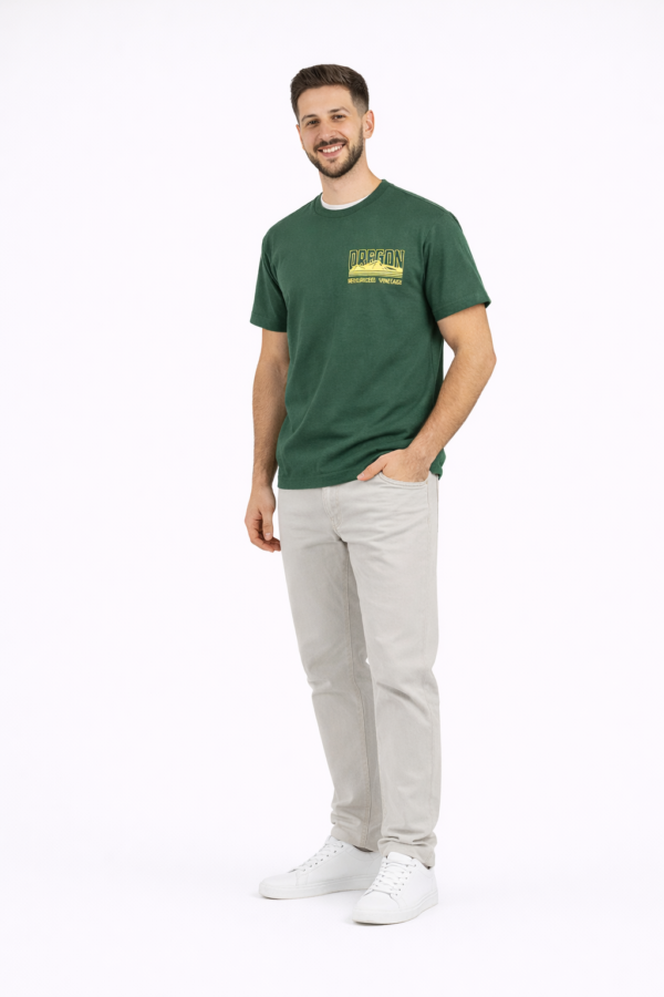 Reclaimed Vintage Crater Lake Oregon Graphic T-Shirt – Green – Large