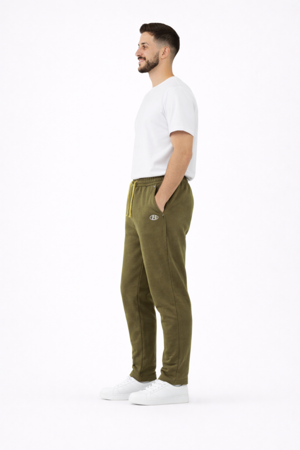 B Olive Green Casual Jogger Sweatpants for Men L & XL