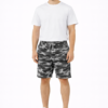 Men Black Grey Camouflage Streetwear Shorts - L