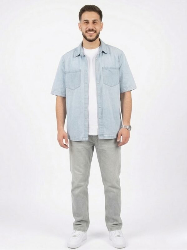 Men’s Short Sleeve Denim Shirt